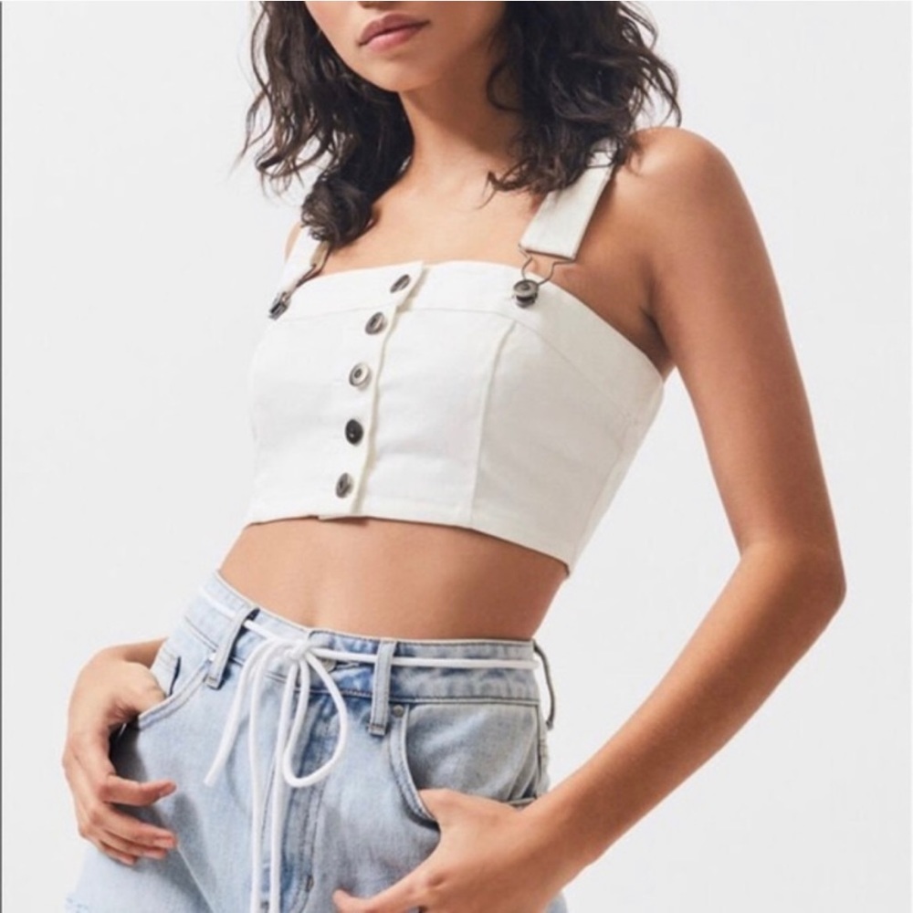 Pacsun White Denim Crop Top